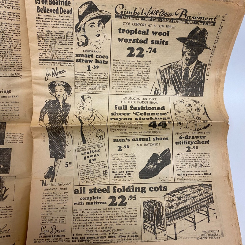 JUNE 6, 1944 D-DAY NEW YORK DAILY NEWS ICONIC NEWSPAPER RARE