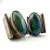 Vintage Israel Sterling Silver Blue Green King Solomon Eilat Stone Cufflinks
