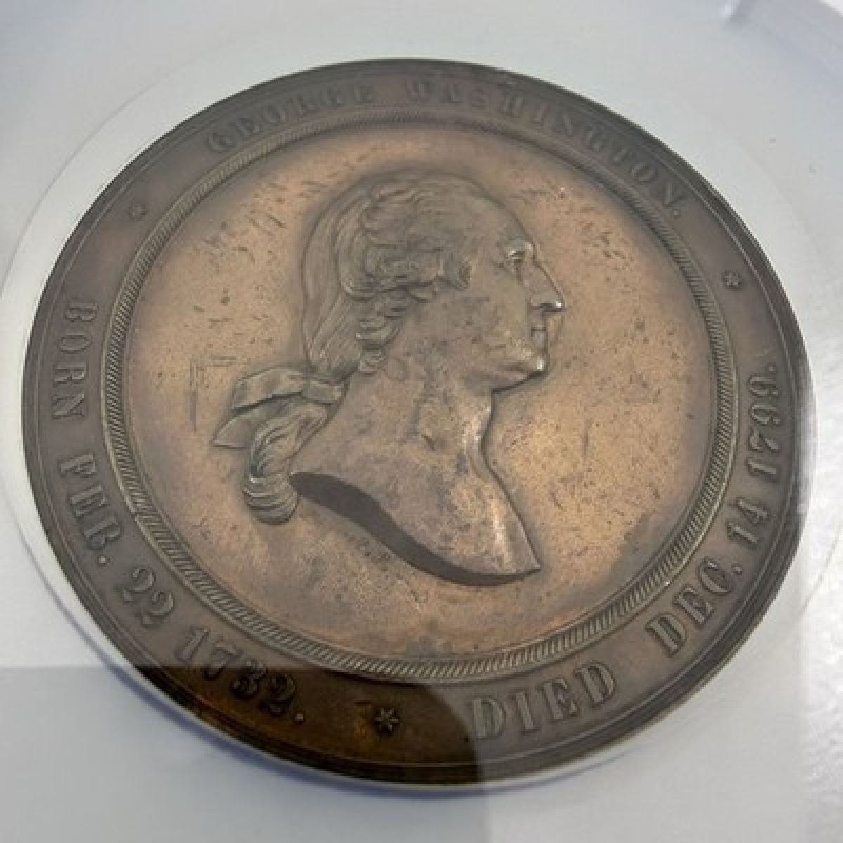 1860 George Washington Mint Cabinet Medal J-MT-23 60mm NGC UNC Details - U.S. Mint