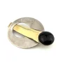 PJP Sterling Silver & Gold-Filled Onyx Geometric Art Deco Brooch