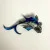 Antique Sterling Silver Designed Gems Faced Blue Multicolor Fish / 1 Ruby Eye  
