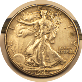 1942 Liberty Walking Half Dollar Coin #001