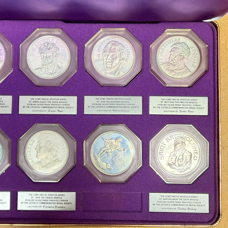 CCMS Catholic Commemorative Medal Society 12 Apostles Sterling Silver Proof Set