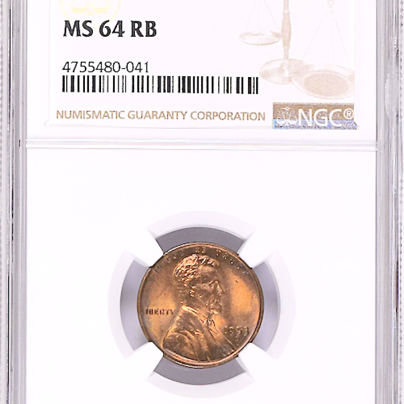 1953 D  NGC MS 64RB  PL LINCOLN WHEAT PENNY  1953 D  NGC MS 64RB  PL LINCOLN WHEAT PENNY