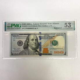 Fr 2187-F (FLD Block) 2009A $100 - PMG 53 LF 04000003 D