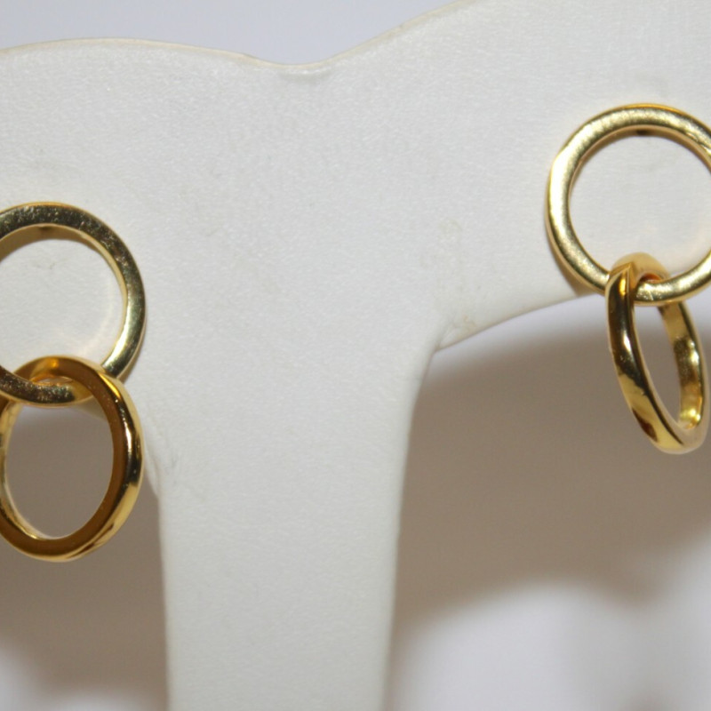 Shashi Sterling Silver Double hoop Earrings