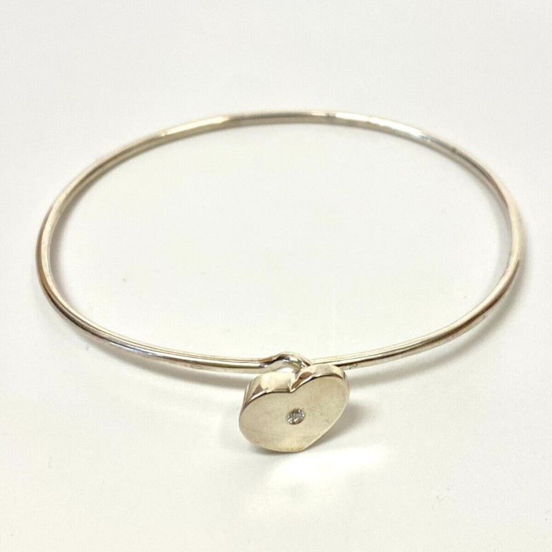 Tiffany & Co. Diamond Silver Paloma Picasso Modern Heart Bracelet Tiffany & Co. Diamond Silver Paloma Picasso Modern Heart Bracelet