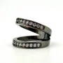 Black Rhodium 925 Silver Cubic Zirconia Half Eternity Band Ring Sz 6