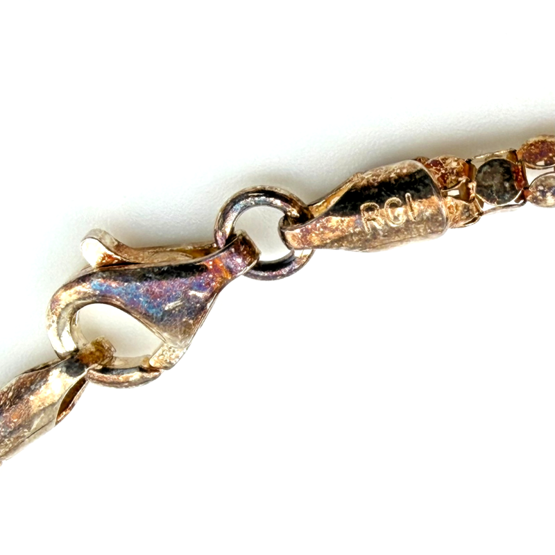 925 Sterling Silver Italian RCI Bracelet With Large Charms, 7.5 ich