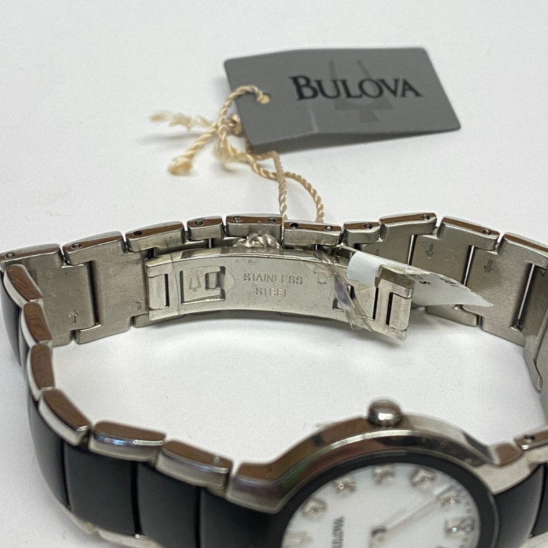 Bulova Women's Stainless Steel Diamond Two-Tone black and white Bulova Women's Stainless Steel Diamond Two-Tone black and white