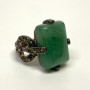 Vintage  Jade Silver Marcasite Ring Size 6
