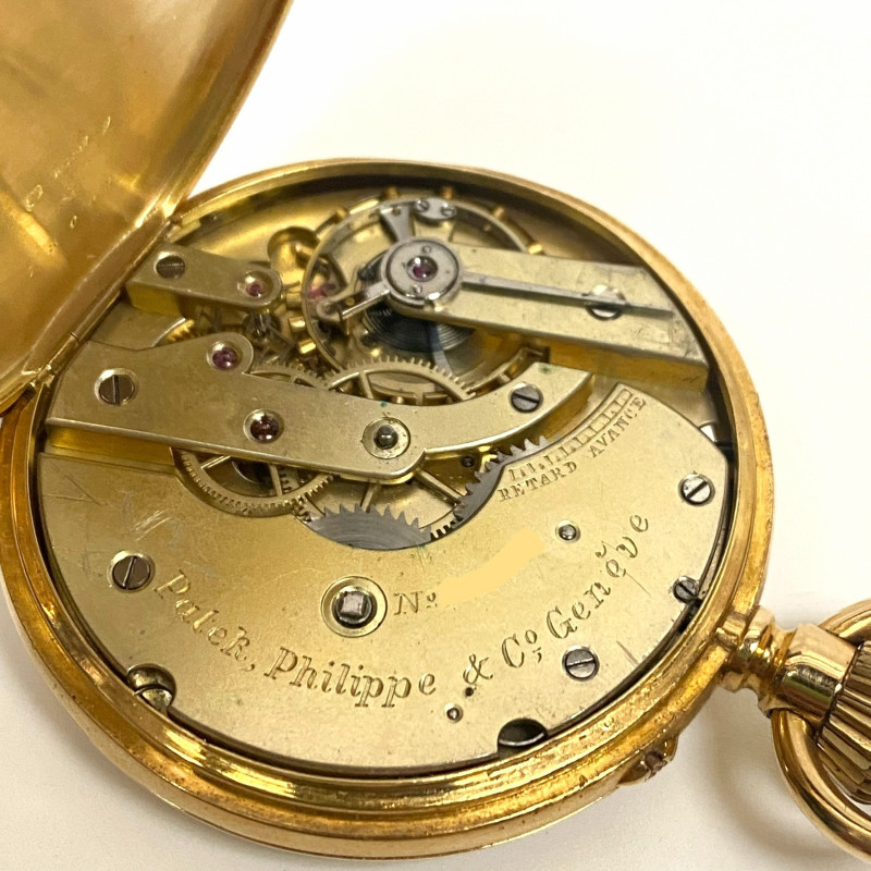 Rare Patek Philippe 18K Yellow Gold Hunter Case Pocket Watch Circa 1870-1900s