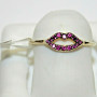 Shashi Kiss Shaped With Red Stones Women's Ring Size 6