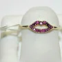 Shashi Kiss Shaped With Red Stones Women's Ring Size 6