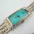 Vintage J. Jill Sterling Silver Turquoise Dial Chain Bracelet Watch Japan Quartz