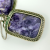 Vintage Rectangular Purple Charoite Dangle Hook Earrings Silver