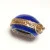 Small Antique Sterling Silver Blue  Enamel Egg  Engraved Angel Pendant