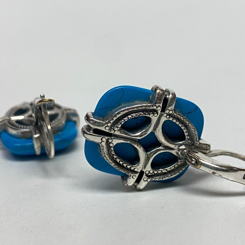 Jenavi Turquoise and Sterling Silver Earrings Vintage Jenavi Turquoise and Sterling Silver Earrings Vintage