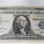 1957 One Dollar Bill Silver Certificate Average Circulated Blue Seal VG-AU