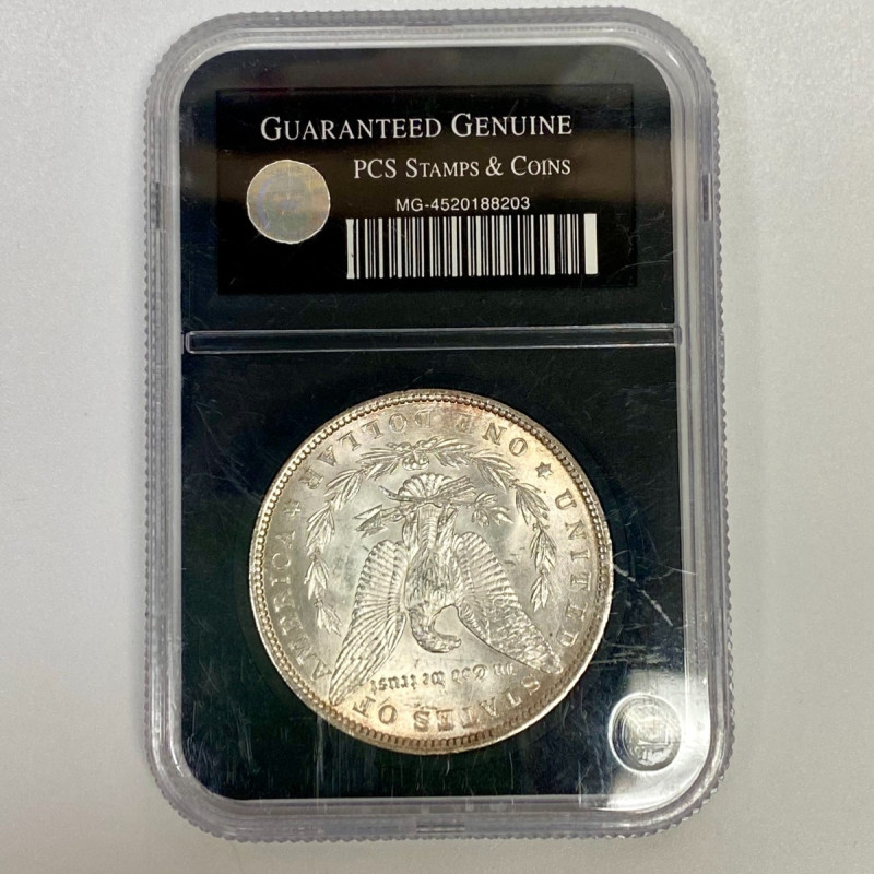 1882 Uncirculated Morgan Silver Dollar PCS Stamps & Coins Certified 1882 Uncirculated Morgan Silver Dollar PCS Stamps & Coins Certified