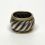 David Yurman Sterling Silver and 18k Gold Wide Band Ring Size 6.5