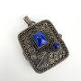 Artisan Sterling Silver Locket Pendant With Lapis Lazuli