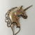 ANTIQUE Unicorn Sterling Silver With HEART On Brooch.