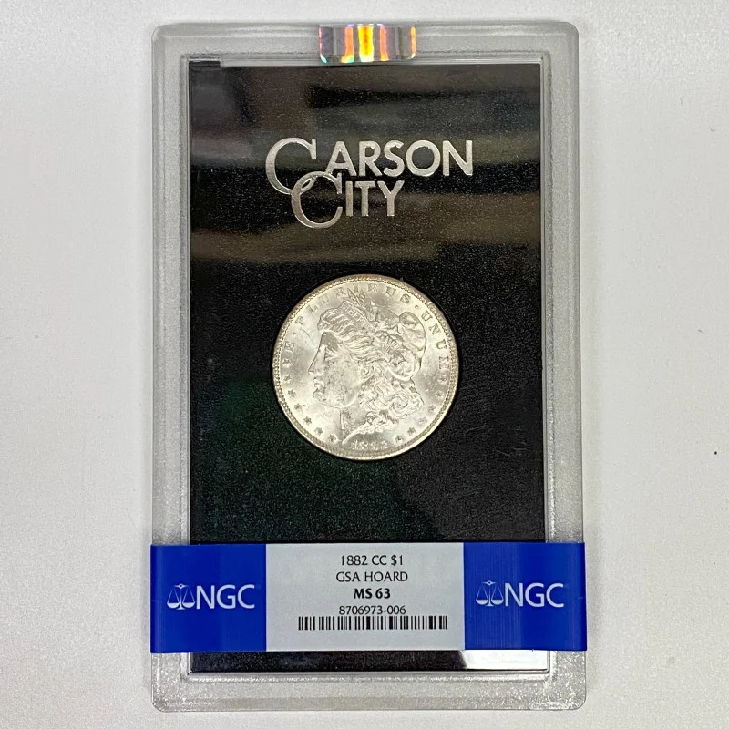 1882-CC Morgan Silver Dollar $1 Carson City GSA Hoard NGC MS63