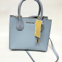 Michael Kors Mercer Medium Leather Tote Bag Pale Blue NWT + Crossbody Strap