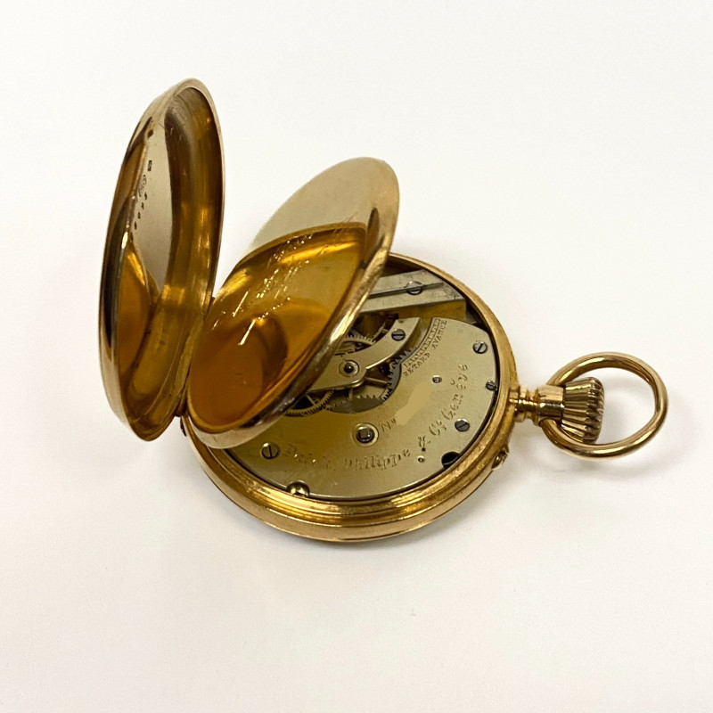 Rare Patek Philippe 18K Yellow Gold Hunter Case Pocket Watch Circa 1870-1900s