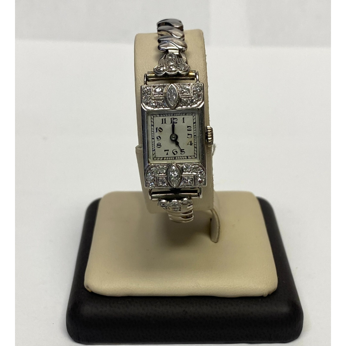 Rare Vintage Kestenmade 18K White Gold & Platinum Ladies Watch - Diamond Ac