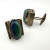 Vintage Israel Sterling Silver Blue Green King Solomon Eilat Stone Cufflinks