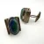 Vintage Israel Sterling Silver Blue Green King Solomon Eilat Stone Cufflinks