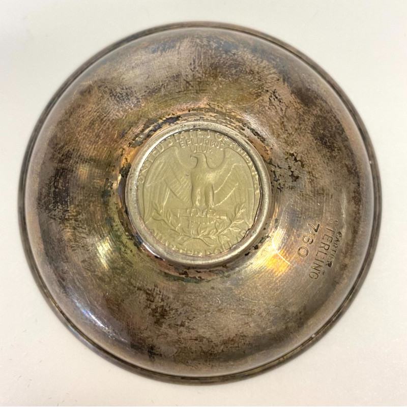 Vintage 760 Sterling Silver 1967 Washington Quarter Coin Bowl Dish Vintage 760 Sterling Silver 1967 Washington Quarter Coin Bowl Dish