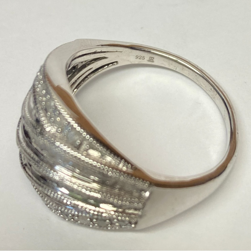 STERLING SILVER WHITE DIAMONDS 1.00CTW RING SIZE 11