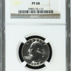 1964 25C WASHINGTON PROOF SILVER QUARTER NGC PF68 