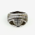 Hip Hop Ring Silver Finish With a Scattering of Cubic Zirconia Stones Size 10.25