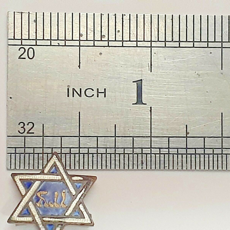 Jewish Star Custom Jewelry With Blue & Silver Plated Enamel Brooch Jewish Star Custom Jewelry With Blue & Silver Plated Enamel Brooch
