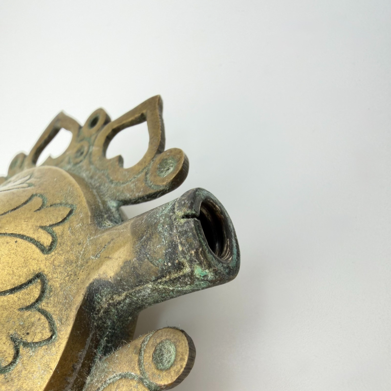 Antique Old Rare Islamic Brass Kohl Container Surma Dani - Eyeliner Pot