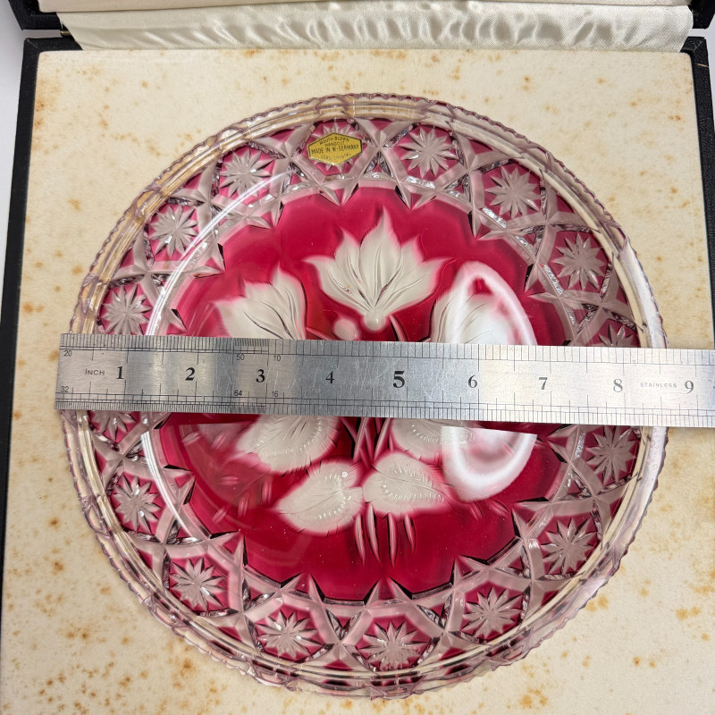 Vintage Brown Royale Germania Crystal Bowl Plate Hand Cut 1974 Limited Edition
