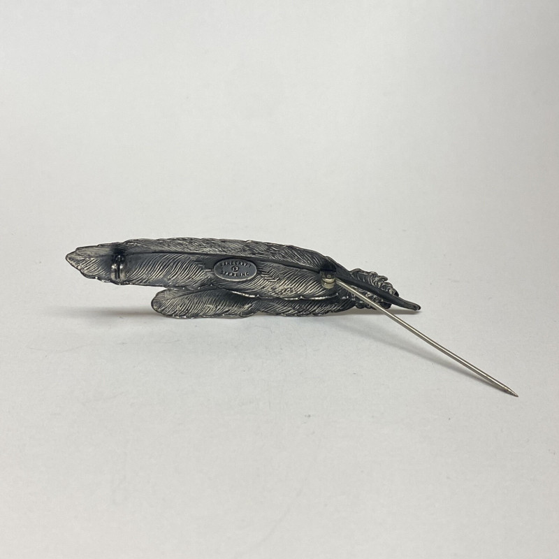 Antique DANECRAFT Sterling Silver Feather Pendant Brooch Pin Antique DANECRAFT Sterling Silver Feather Pendant Brooch Pin