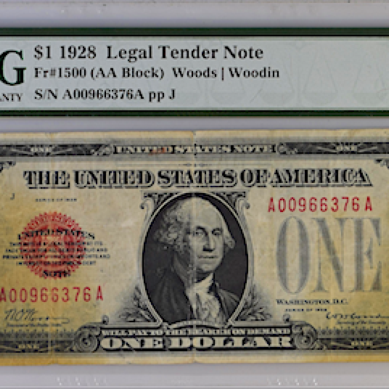 FR#1500 $1.1928 PMG LEGAL TENDER NOTE (AA BLOCK)20 VERY FINE.SN#A00966376A FR#1500 $1.1928 PMG LEGAL TENDER NOTE (AA BLOCK)20 VERY FINE.SN#A00966376A