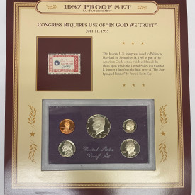 1987 San Francisco Mint Proof Set with Historic 1960 American Credo Stamp
