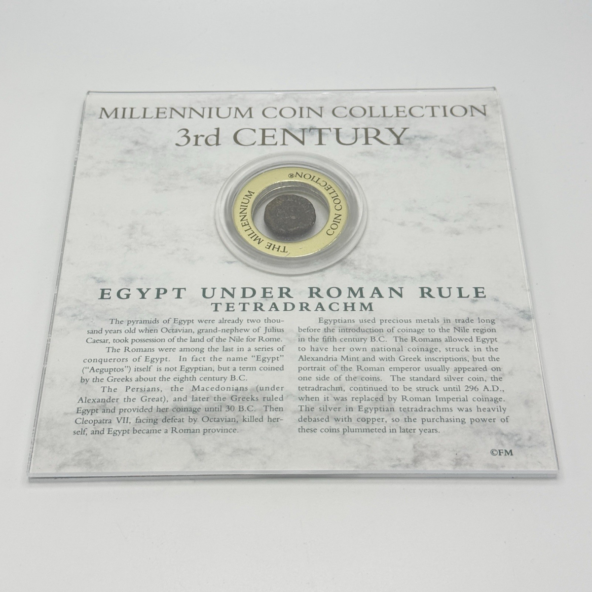 Franklin Mint Millennium 3rd Century Egypt Roman Rule Tetradrachm Coin