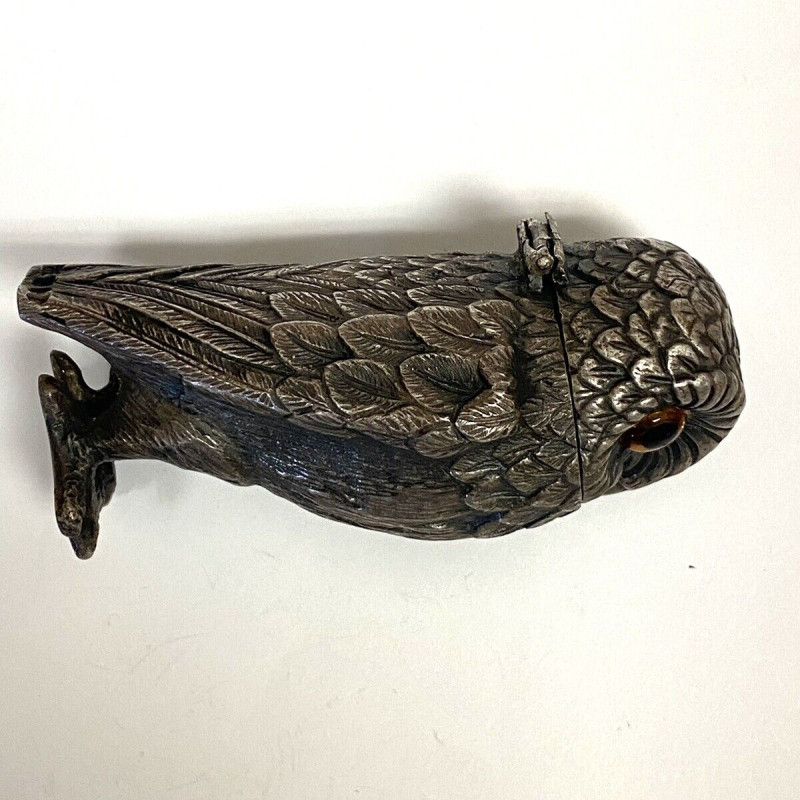 Collectible Vintage Owl Figurine Orange Eyes