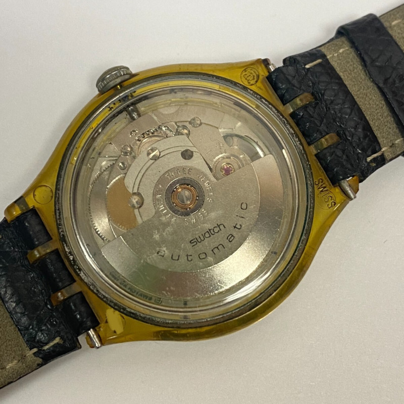 1993 Swatch Watch Automatic Vintage 23 Jewels Leather Band