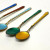 6 Demitasse Spoon Set Enamel Gilt Sterling Silver Ela Denmark