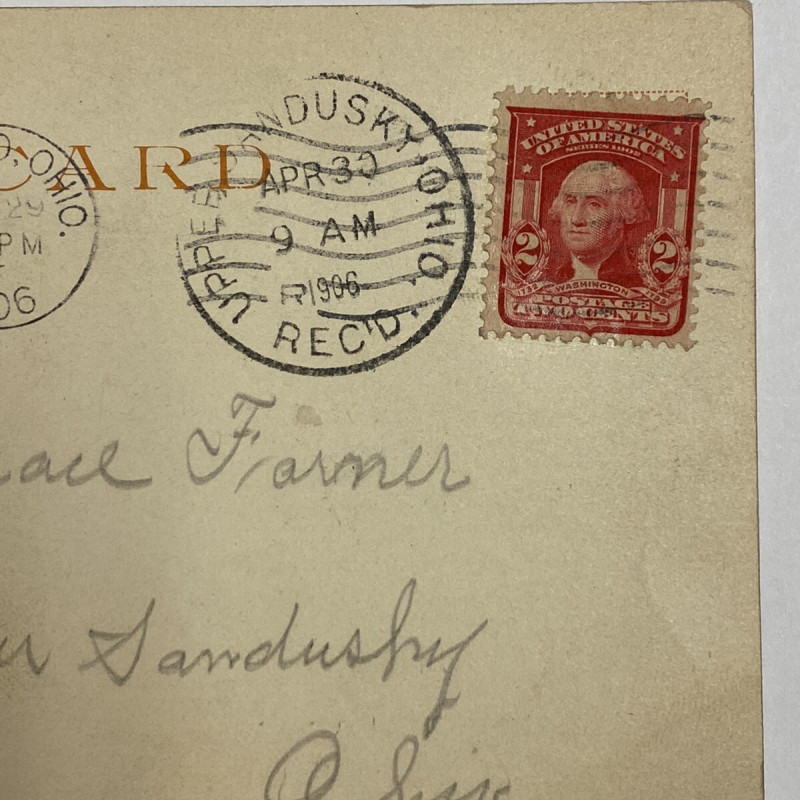 1732 2 Cent George Washington Postage Stamp On Post Card #RED