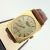Longines Swiss Ladies Wrist Watch 17 Jewels 10K Gold Brown Leather