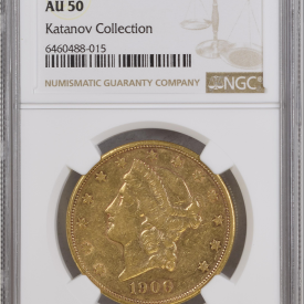 1906-S $20 Liberty Gold Double Eagle NGC AU 50